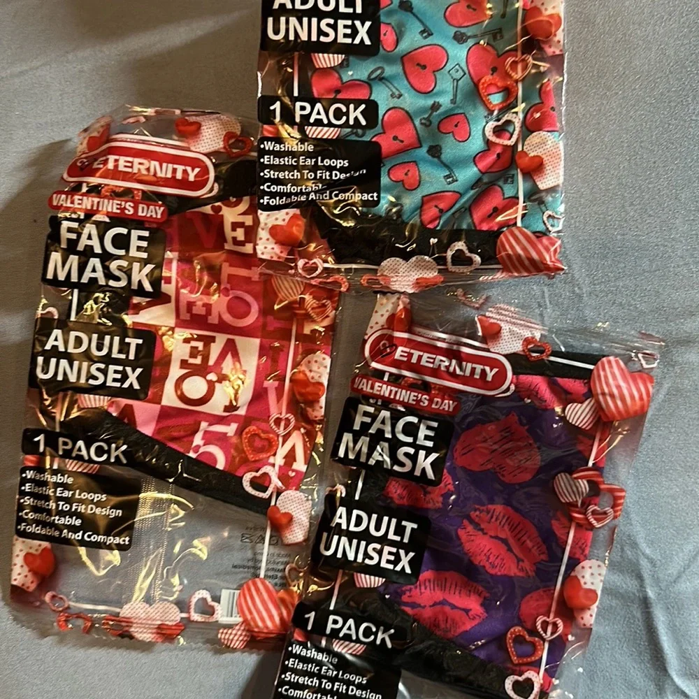 Adult face masks set of 3 unisex washable elastic stretch to fit comfortable